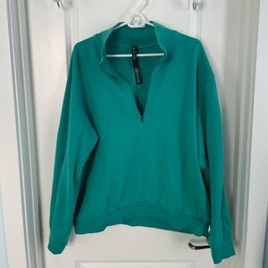 Lululemon French Terry Oversized Half Zip - Maldives Green